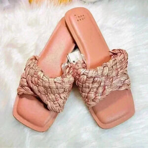 Women’s A New Day Nicolette Raffia Sandals in Pink Size 9